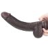 Lovetoy Sliding-Skin - 23cm dubbelgelaagde dildo (bruin)
