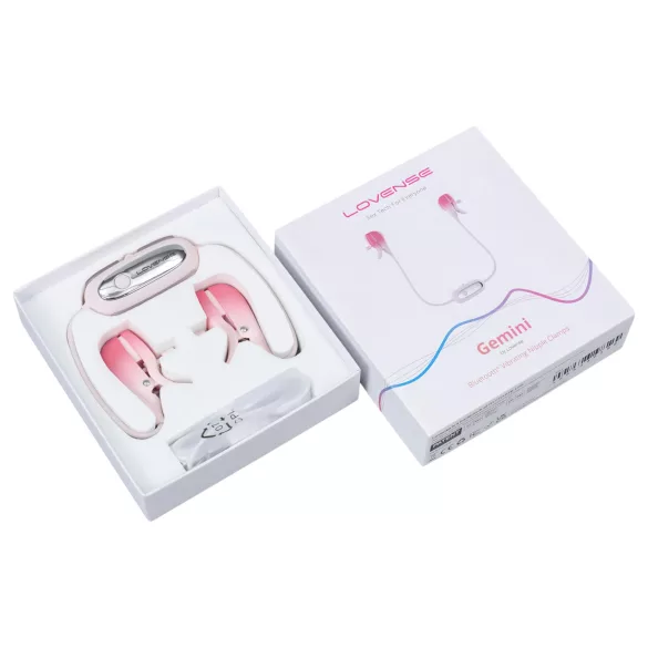 Lovense Gemini - App-gestuurde vibrerende tepelklemmen (roze)