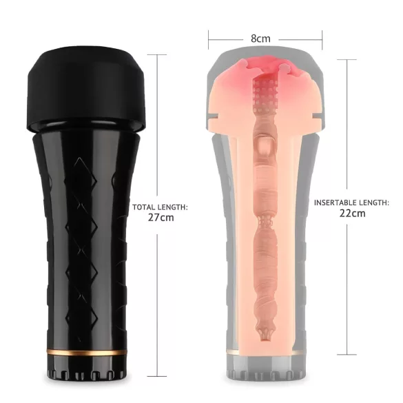 Tracy's Dog Cup - levensechte kunstvagina‑masturbator (zwart-naturel)