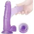 Tracy's Dog - dildo met zuignap en ballen - siliconen - paars - 20 cm