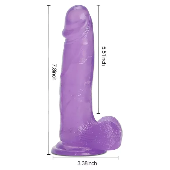 Tracy's Dog - dildo met zuignap en ballen - siliconen - paars - 20 cm