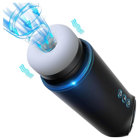 Leopard - automatische zuigende en vibrerende masturbator - zwart