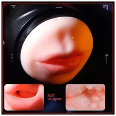 Leopard - mond- en kunstvagina-penisvibrator (naturel)
