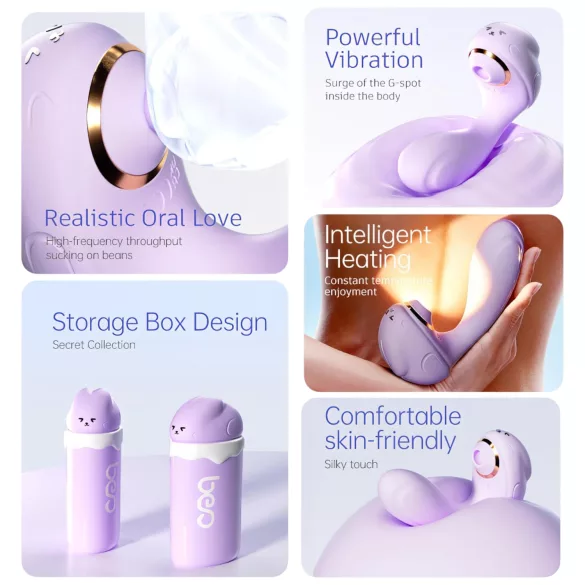 Sunny Love Bunny - zuigende, vibrerende vibrator (paars)