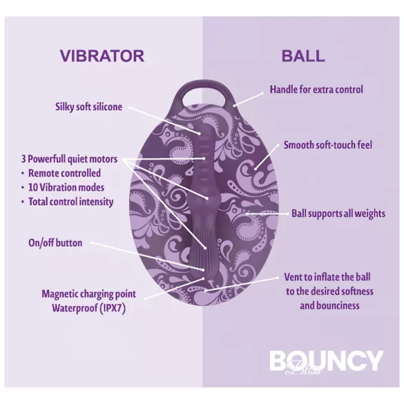 Bouncy Bliss Classic - opblaasbaar kussen vibrator - paars