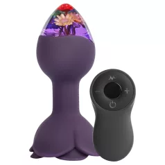 LOVISS Flower - anale vibrator met afstandsbediening (paars)