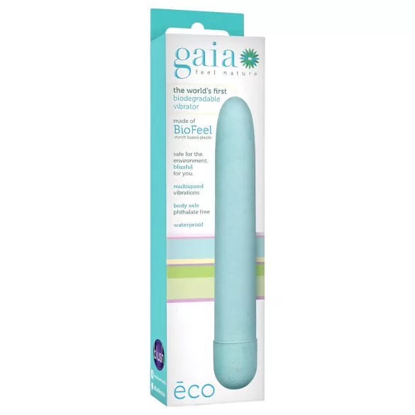 Gaia Eco L - vibrator staafmodel - milieuvriendelijk - groot blauw