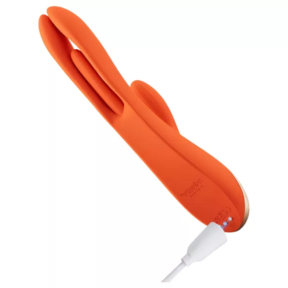 Honey Play Box Terri - rabbit vibrator met tong - oranje siliconen