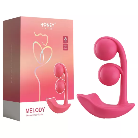 Honey Play Box Melody - App-gestuurde 2-in-1 kralenvibrator (rood)