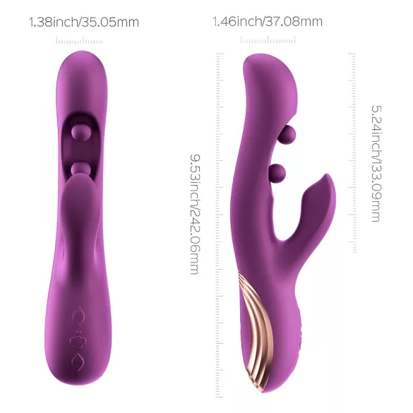 Honey Play Box Gem - App-gestuurde, met kralen uitgeruste G-spot- en clitorisvibrator (paars)