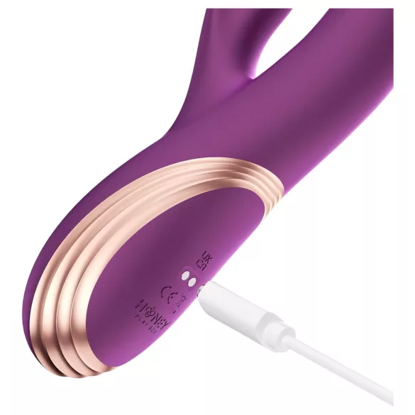 Honey Play Box Gem - App-gestuurde, met kralen uitgeruste G-spot- en clitorisvibrator (paars)