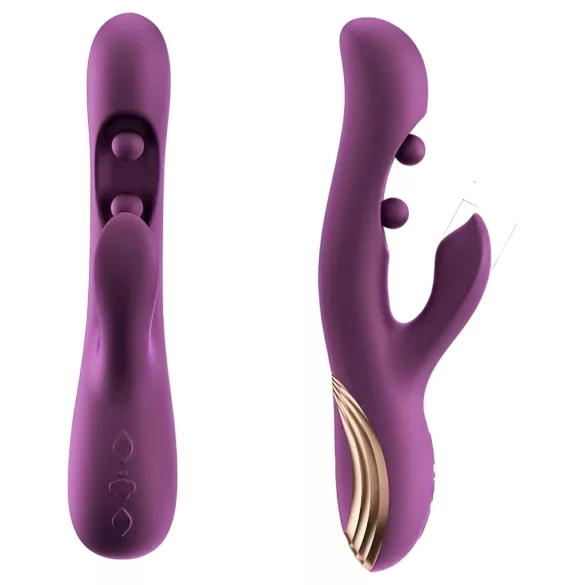 Honey Play Box Gem - App-gestuurde, met kralen uitgeruste G-spot- en clitorisvibrator (paars)