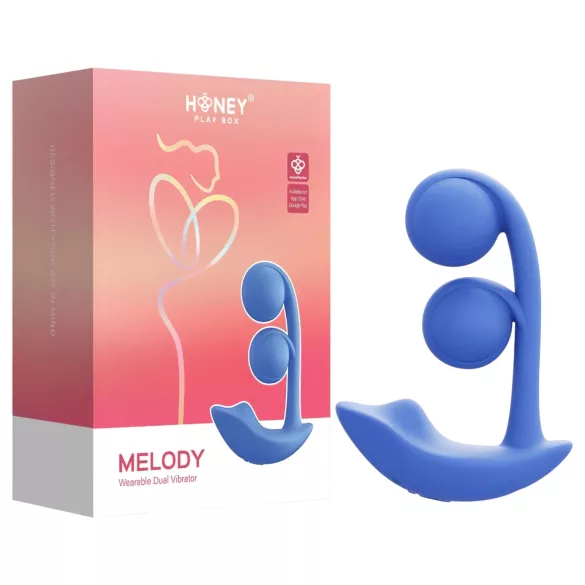 Honey Play Box Melody - App-gestuurde kralen 2-in-1 vibrator (blauw)
