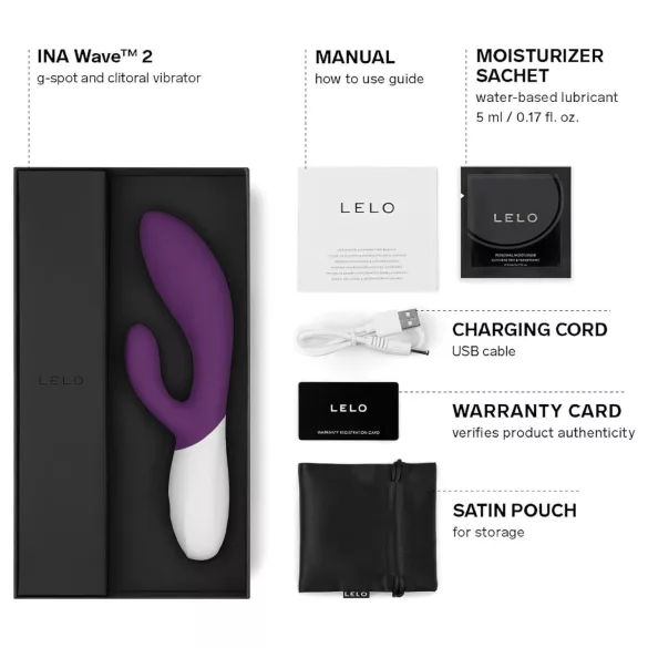 LELO Ina Wave 2 - vibrator - oplaadbaar, waterdicht - paars