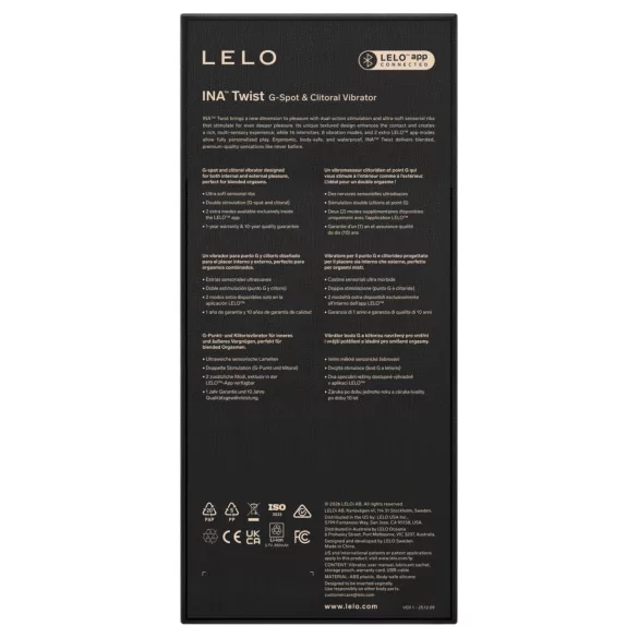 LELO INA Twist - rabbit‑vibrator met G‑punt‑ en clitorisstimulator (paars)