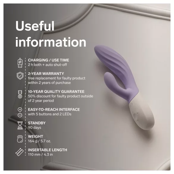 LELO INA Twist - rabbit‑vibrator met G‑punt‑ en clitorisstimulator (paars)
