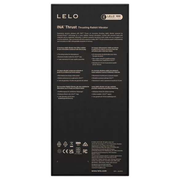 LELO - INA Thrust stotende rabbitvibrator (zwart)