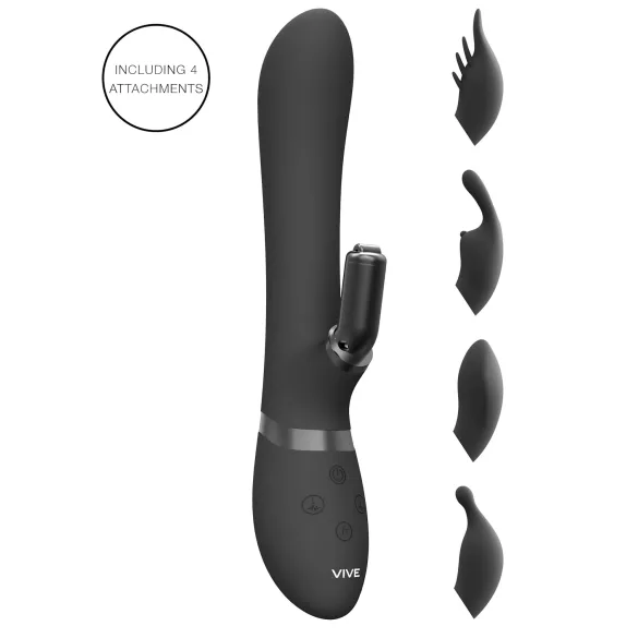 Vive Chou - vibrator met clitorisstimulator - 4-in-1 - zwart