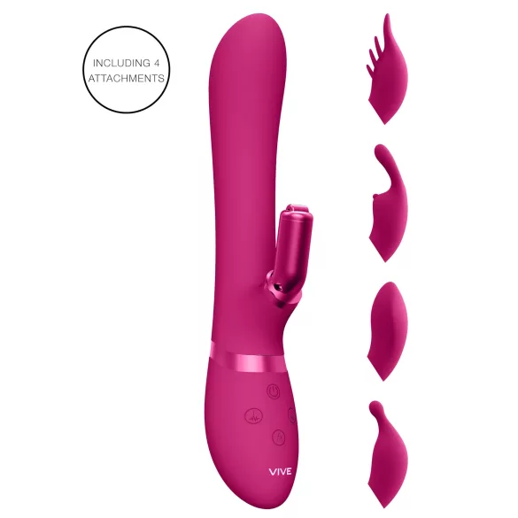 Vive Chou - oplaadbare clitorisstimulator met verwisselbare kop - roze