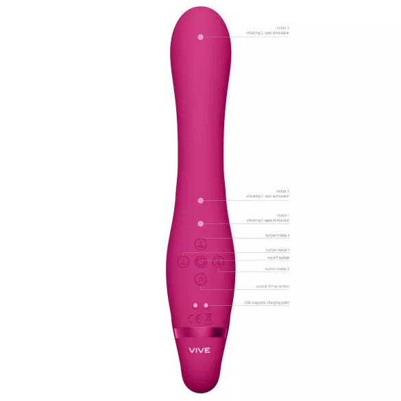 Vive Suki - opzetbare vibrator zonder harnas - siliconen - roze