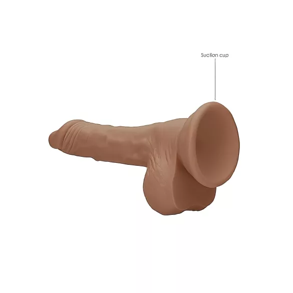 RealRock - realistische dildo met ballen - 17cm - donker huidkleur