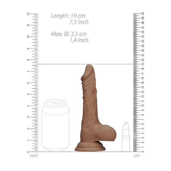 RealRock - realistische dildo met ballen - 17cm - donker huidkleur