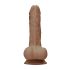 RealRock Dong 8 - levensechte dildo met ballen (20 cm) - donker natuur