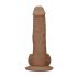 RealRock Dong 8 - levensechte dildo met ballen (20 cm) - donker natuur