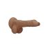 RealRock Dong 8 - levensechte dildo met ballen (20 cm) - donker natuur