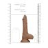 RealRock Dong 8 - levensechte dildo met ballen (20 cm) - donker natuur