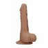 RealRock Dong 8 - levensechte dildo met ballen (20 cm) - donker natuur