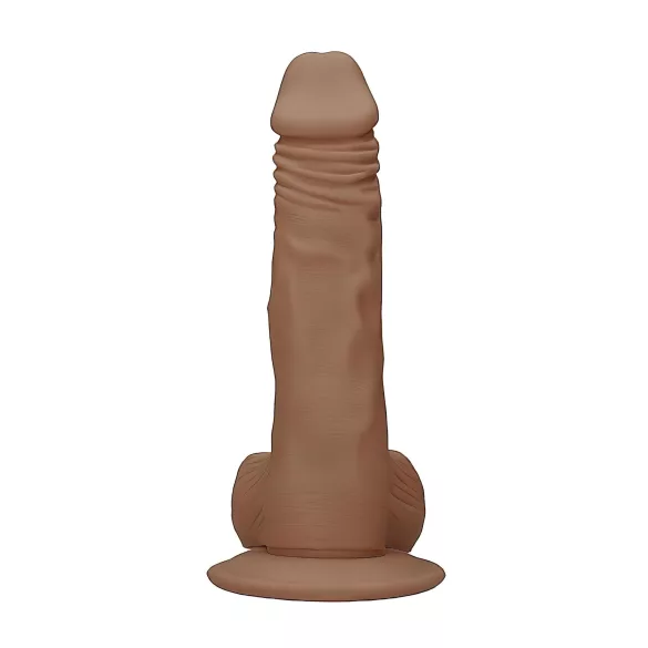RealRock - dildo met ballen - realistisch 25cm - donker huidskleur