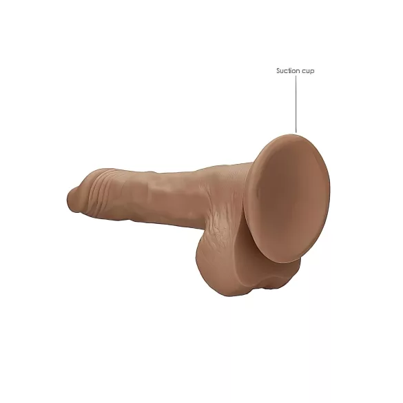 RealRock - dildo met ballen - realistisch 25cm - donker huidskleur