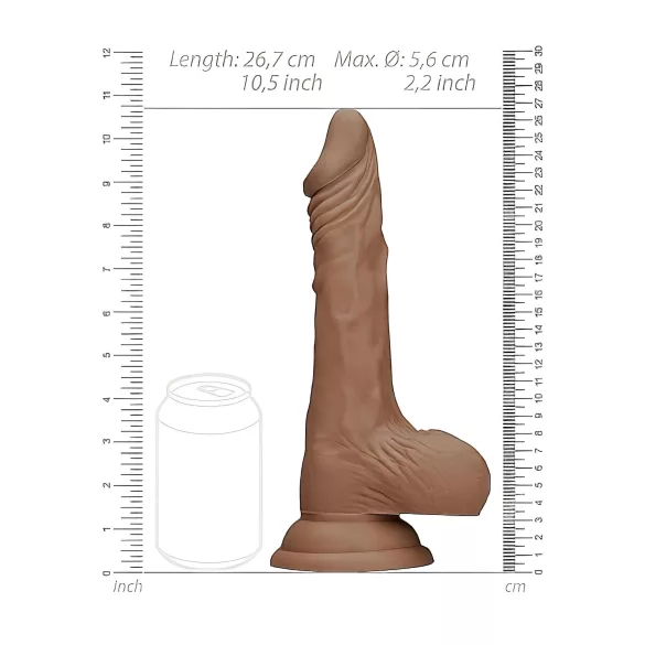 RealRock - dildo met ballen - realistisch 25cm - donker huidskleur