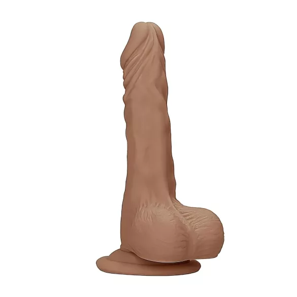 RealRock - dildo met ballen - realistisch 25cm - donker huidskleur