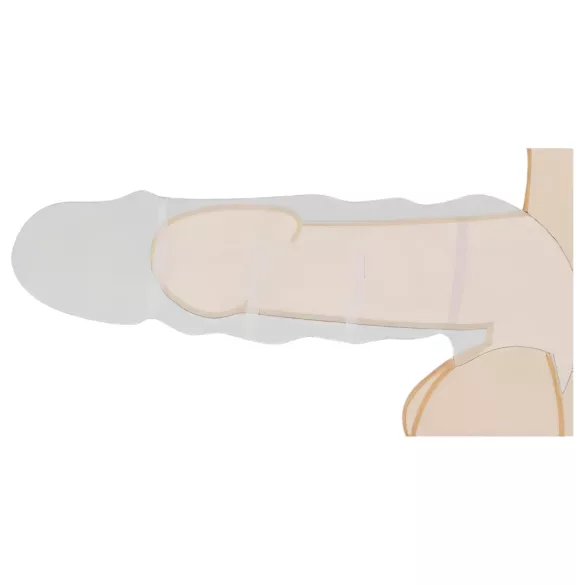 RealRock - penis sleeve - extra lang 21,5 cm - donker huidskleur