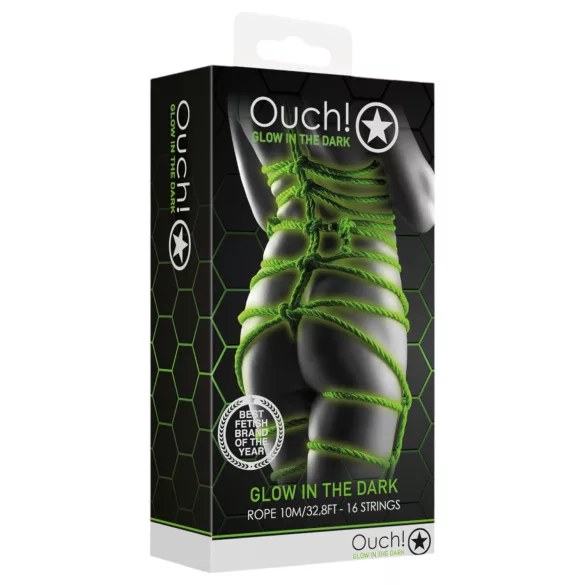 Ouch! - in het donker oplichtend bondage touw (5 m, groen)