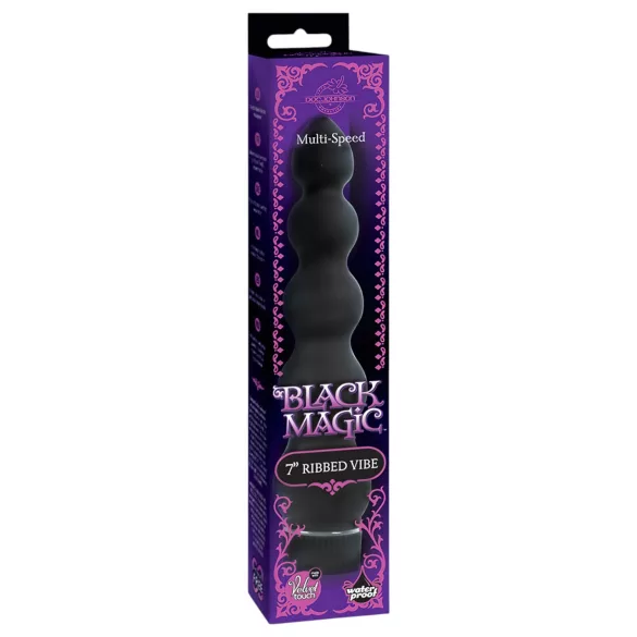 Black Magic 7 - anaal vibrator - harde met 5 kralen - zwart