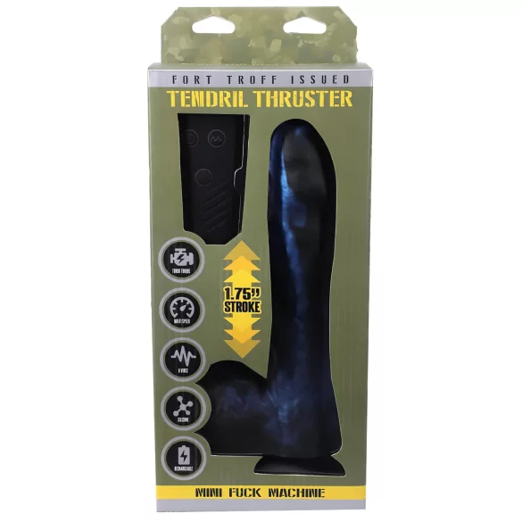 Doc Johnson Mini F-Machine Tendril - stoot vibrator - draadloos - blauw