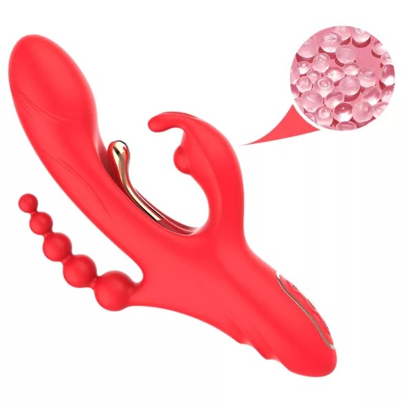 Bestoy - Vibrator met 3 armen en tong - Rood