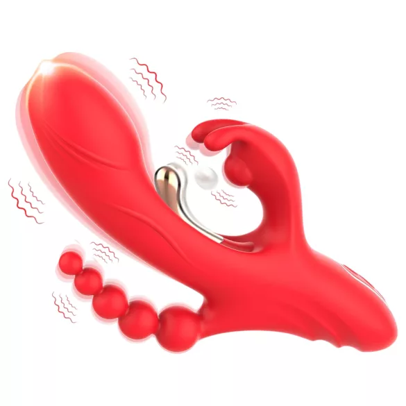 Bestoy - Vibrator met 3 armen en tong - Rood