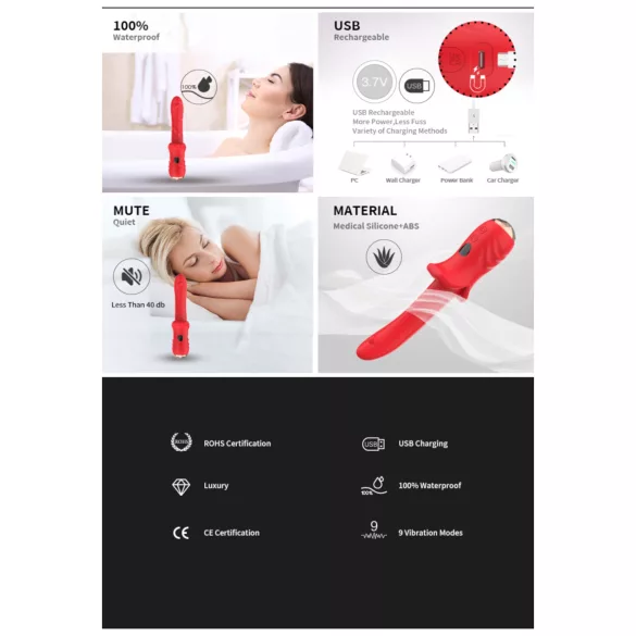 Bestoy - g-spot vibrator - waterdicht - rood