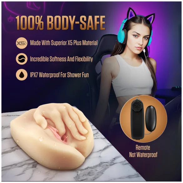 Enlust Selena - vibrerende kunstvagina met AI-afbeeldingen (natuurkleur)