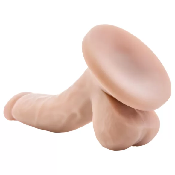 Dr. Skin 4 - realistische dildo met balzak en zuignap - huidkleur - 12cm
