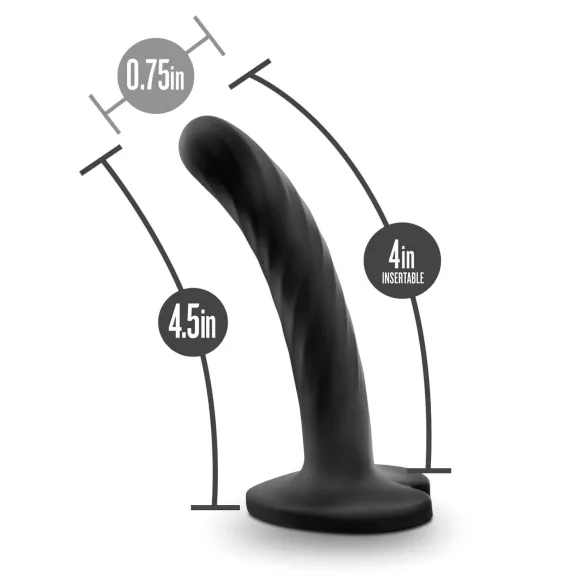 Temptasia Twist Small - dildo met zuignap - gedraaid - zwart