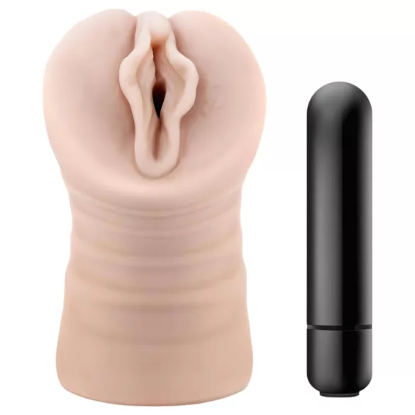 M for Men Ashley - vibrerende kunstvagina - natuurtint