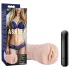M for Men Ashley - vibrerende kunstvagina - natuurtint