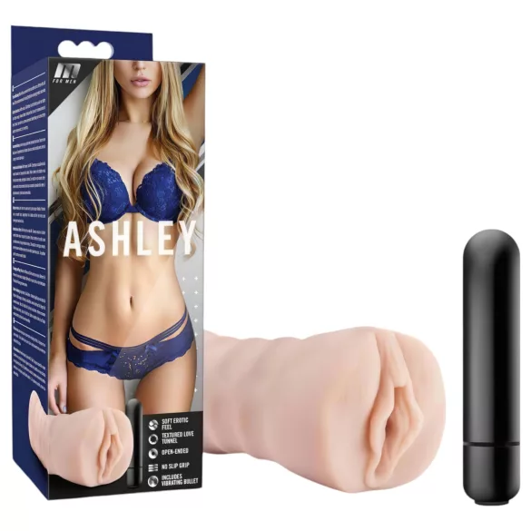 M for Men Ashley - vibrerende kunstvagina - natuurtint