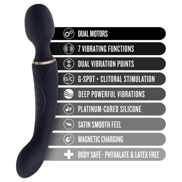 Blush Lush - 2-in-1 wand- en G-spot vibrator (zwart)