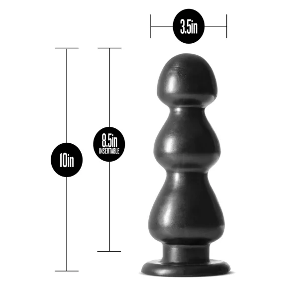 Blush Jet - dildo met zuignap - ribbels - zwart